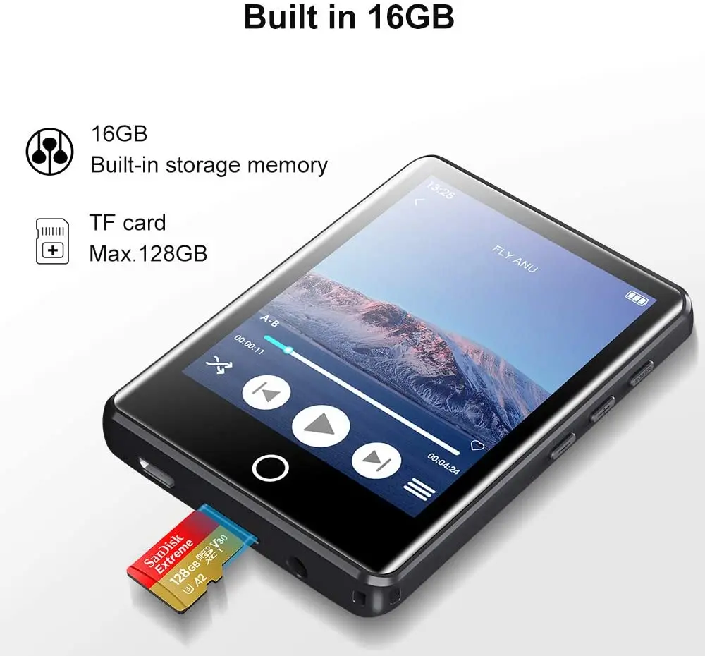 MP3 MP4 Player Bluetooth 5.1 2.8'' Touch Screen