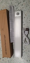 1 2 uds LED Ultra-delgada de Bajo del armario del Gabinete de luz LED de recarga USB 3 modos de Sensor de movimiento de las lámparas para el armario de cocina