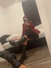 Alto rodilla botas de Pu tacones altos para las mujeres zapatos de moda 2020 primavera otoño zapatos de mujer de talla grande 35-43