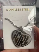 IGIRL-collar de cadena de acero inoxidable con forma de corazón para mujer, Gargantilla con letras, estilo Punk