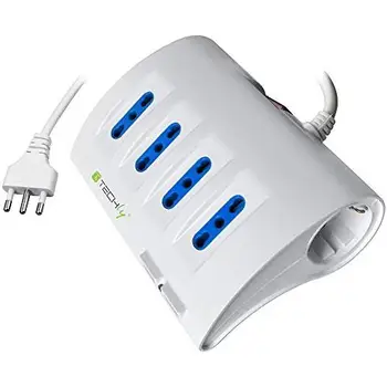 

IUPS-PCP-4UDESK2-power strip 4 table Italian Bipasso 2 Schuko sockets and 2 USB BiancaTECHLY16.69