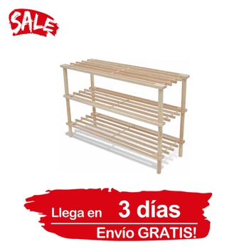 

Wooden Shoe Rack shoe storage 3 shelves 2 pieces 74X26X48,5 cm (length x width x height)