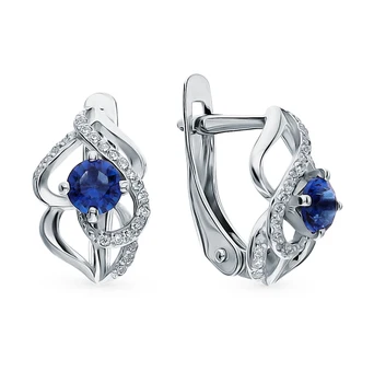 

Silver earrings with cubic zirconia sunlight sample 925 test