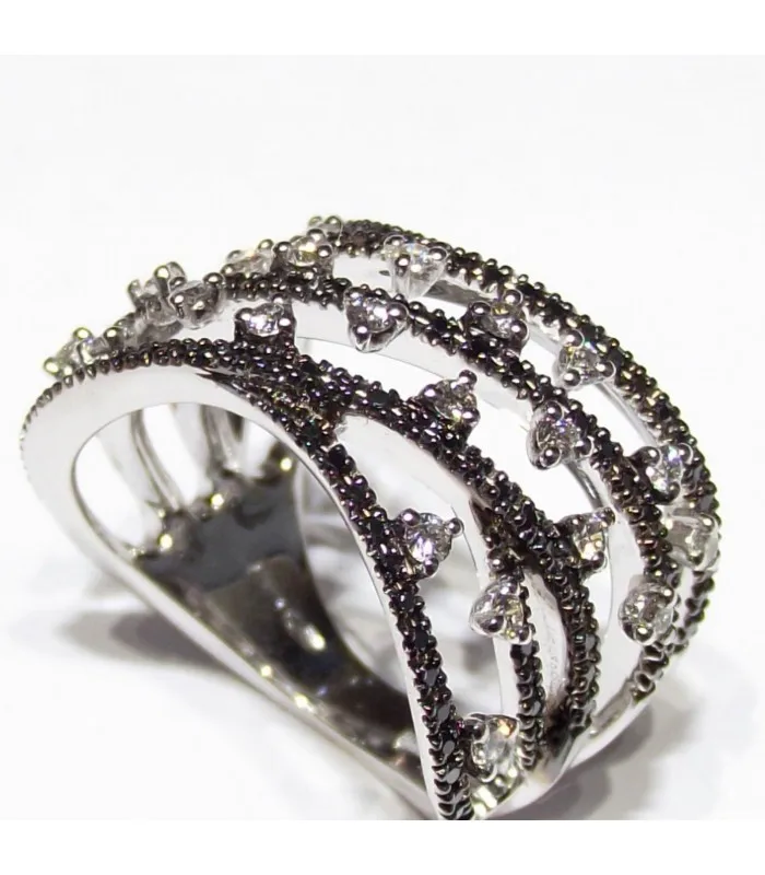 Кольцо DAVITE& DELUCCHI 18KT блестящее белое черное AA30247