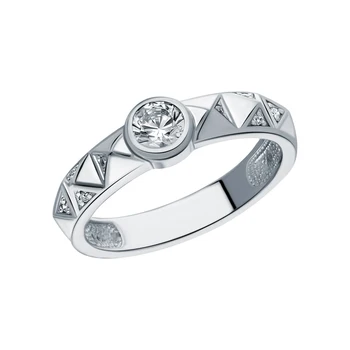 

Silver ring with cubic zirconia sunlight sample 925