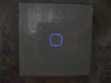 MiniTiger-Interruptor táctil de pared, estándar de la UE/Reino Unido, 1 entrada y 1 vía, Panel de interruptor de cristal blanco, 220-250V, solo función táctil