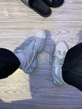 Xpay-Zapatillas De correr Air 350 para Mujer, Zapatos transpirables De ratón del desierto 500 YY 700, sombra De sal, visión suave, color blanco y negro