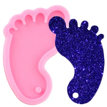 

Shiny Glossy Foot Shape Necklace Jewelry Epoxy Silicone Mould Crafting Keychain Pendant Polymer Clay Resin Molds