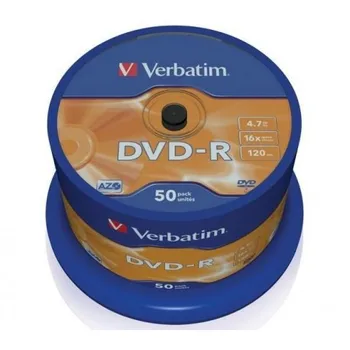 

DVD-R VERBATIM 4,7 GB 120 min. 16x TERRINE 50 units.