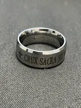 SHOUMAN-anillo de acero inoxidable negro para mujer, sortijas personalizadas grabadas para parejas, joyería con encanto, 2020