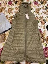SEDUTMO-Chaqueta de plumón de talla grande 3XL para mujer, chaleco con capucha largo ultraligero, abrigo informal, Parkas delgadas ED913