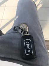 Funda de fibra de carbono para llave de coche, cubierta para MITSUBISHI OUTLANDER 3 Lancer 10 L200 ASX Colt Pajero sport ECLIPSE CROSS con llavero