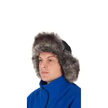 Ушанка Skif, Мех Барсук/Мембрана, Цвет Черный/Серый, размер XL