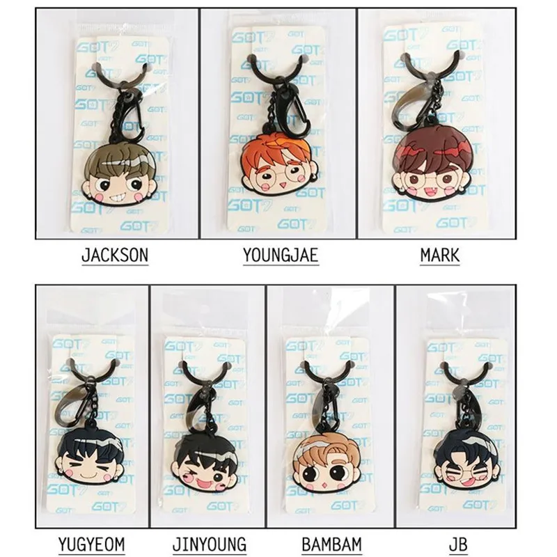 Kpop Got7 Voice Keyring JACKSON YOUNGJAE MARK BAMBAM JB силиконовый брелок волчок I GOT7 YGG354 - Цвет: BamBam