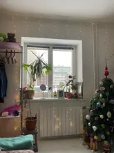 Christmas-Decorations Light Ornament Garland Curtain-String Flash-Fairy Happy Home-Room