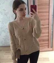 Cárdigan de invierno para mujer, suéter de cachemira de manga larga con cuello de pico, jerséis de punto, abrigo, 2021