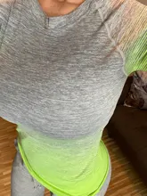 Fitness Tops T-Shirt-Sleeve Deporte Quick-Dry Running Womens Gym P096 Tees Mujer