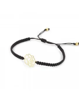 

Macrame bracelet Brown with Flower in Golden Silver