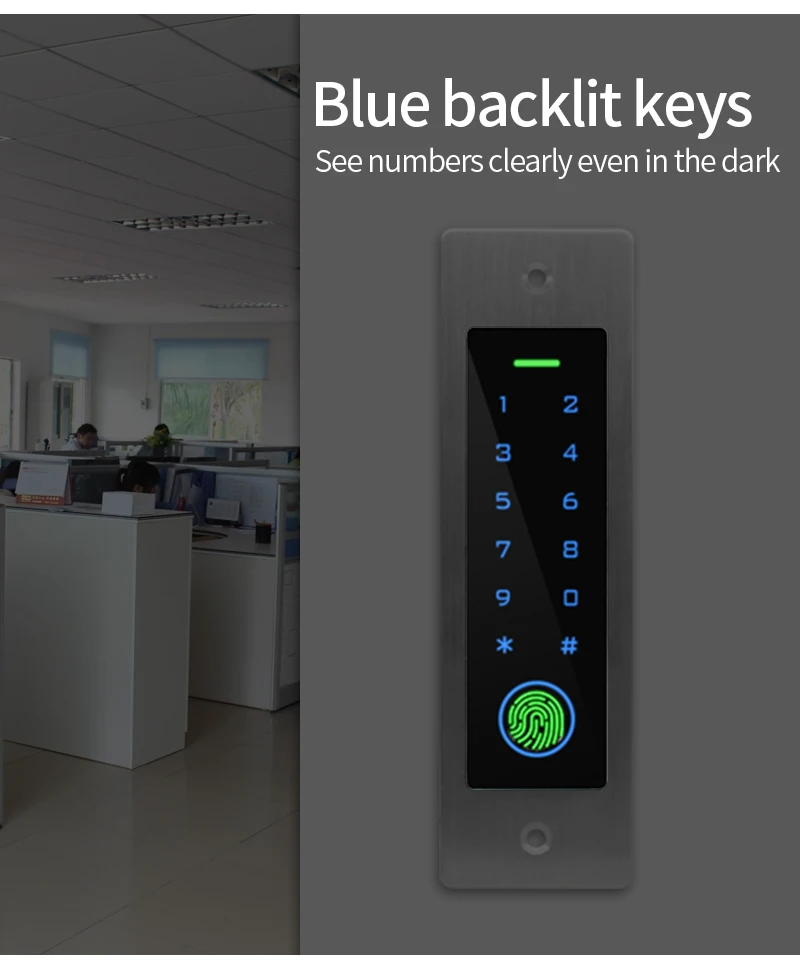 Metal Fingerprint Access Control Keypad RFID 125Khz Embedded Design Reader Secur