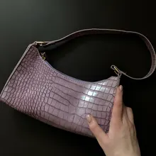 Bolso Baguette de piel de cocodrilo para mujer, bolsas de mensajero de hombro para mujer, bolsos de cuero de marca de lujo, bolsos cruzados, novedad de 2020