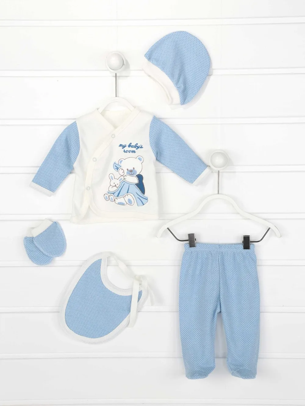 082-7116-015 Mavi Yenidoğan Erkek Bebek 5 li Hastane Çıkışı (1)