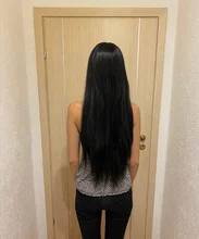 Black Wig Synthetic-Wigs Heat-Resistant-Fiber NNZES Natural Super Middle-Part Long-Lace