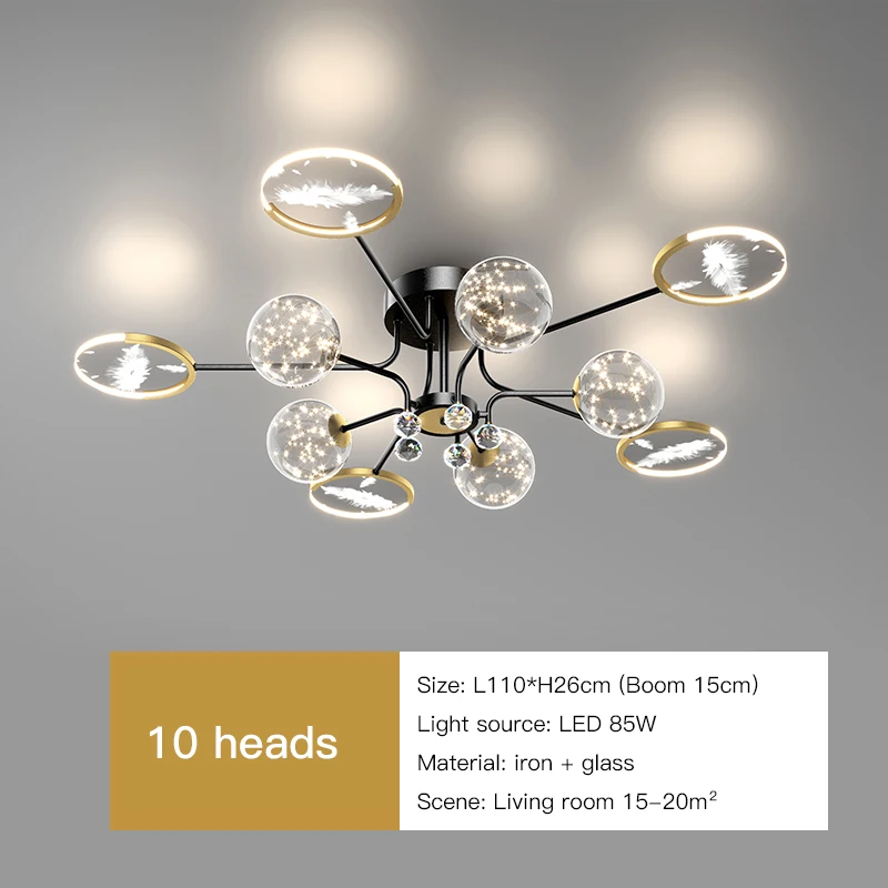 cheap chandeliers New Modern LED Chandeliers For Living Room Bedroom Dining Room Indoor Design Led Ceiling Lamp Glass Ball Remote Control Light rustic chandeliers Chandeliers