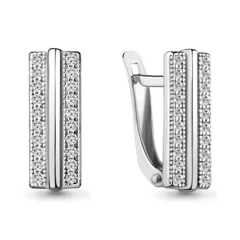 

Aquamarine earrings with cubic zirconia, 925 sterling silver