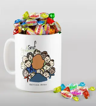 

Personalized Class Teacher Mug and Haribo Candy Gift Seti-3