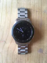 HQ-correa de reloj de acero inoxidable para Samsung Galaxy Watch, banda deportiva de SM-R800 de 46mm con extremo curvo, pulsera de plata y negro