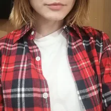 Plaid Shirt Outerwear Top Cotton Blouse Long-Sleeve Slim Female Autumn Winter And