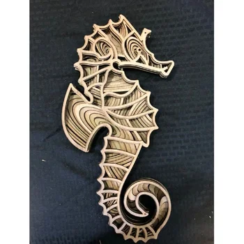 

Digital File prepared specially for laser cutting machine multilayer panels "seahorse" by laser machine CNC.