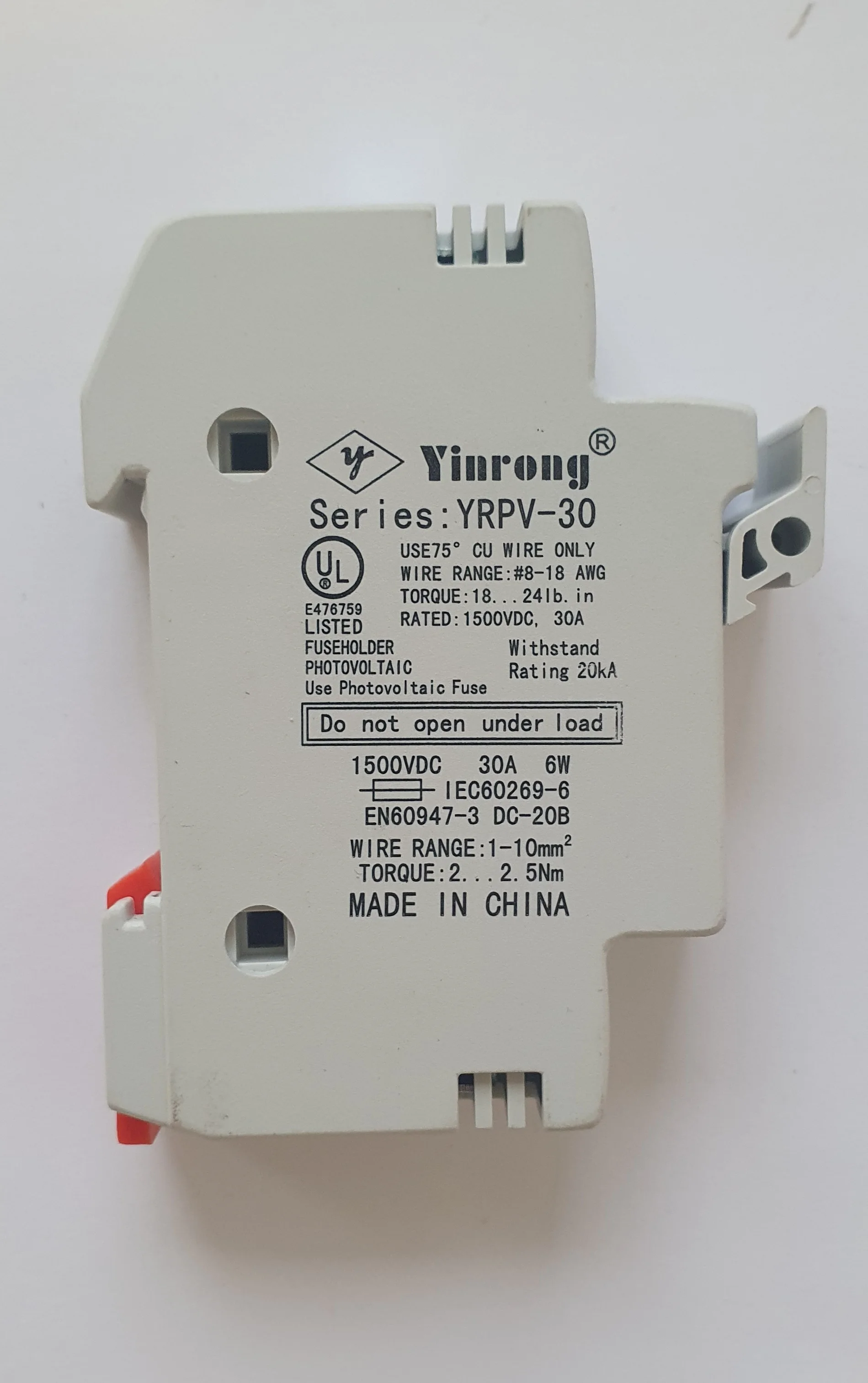 Держатель предохранителя PV для солнечных инверторов 10X38 30А 1500VDC | Обустройство