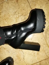 Botines con cremallera lateral para mujer, botas cómodas con hebilla de plataforma, tacón alto grueso de 12Cm, novedad de 2020