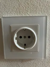 Power-Socket Glass-Panel Electrical-Outlet Crystal SRAN White Eu Standard 16A 86mm--86mm