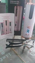 Rizador de pelo automático inalámbrico, rizador de pelo recargable por USB, rizador de pelo de cerámica con pantalla LCD
