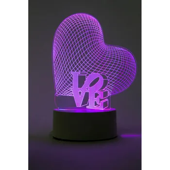 

3D Heart lamp 3 colors