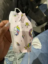Mascarilla desechable con dibujos animados para niños, 3 capas, transpirable, no tejida, gruesa y cálida, con elásticos, 50 Uds.