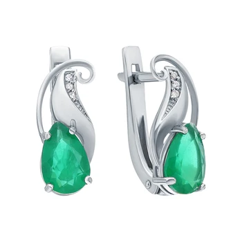 

Silver earrings with cubic zirconia sunlight sample 925