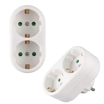 

Network adapter conversion socket dual grounding (graphite corrugated) white horizon-Russian (European) socket