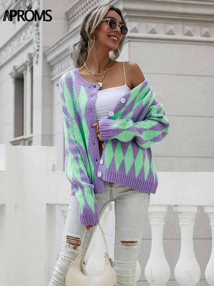 Cardigan Female Color Purple | Cardigan Green Purple | Purple Vintage  Cardigan - Vintage - Aliexpress