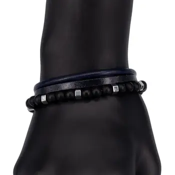 

Leather bracelet otokodesign 54902 (black, magnetic lock, genuine leather)