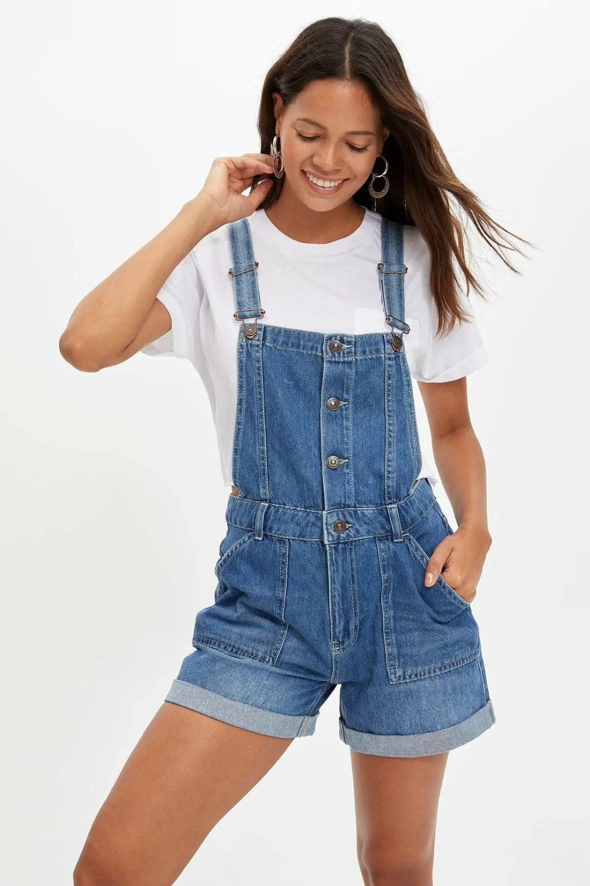 

DeFacto Summer Woman Jump Suit Ladies Fashion Casual Button High Quality Clothes New - L8810AZ19HS
