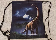 Bolso con cordón estampado de dinosaurio para hombre y mujer, bolsa de almacenamiento, mochila de viaje para adolescentes, niños y niñas