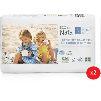 

NATY-Pack of 2 packs of diapers Size 3 Midi 4-9 kg 50 PCs