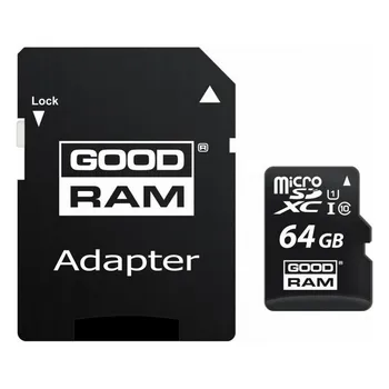 

Micro SD Memory Card with Adaptor GoodRam M1AA 64 GB Black