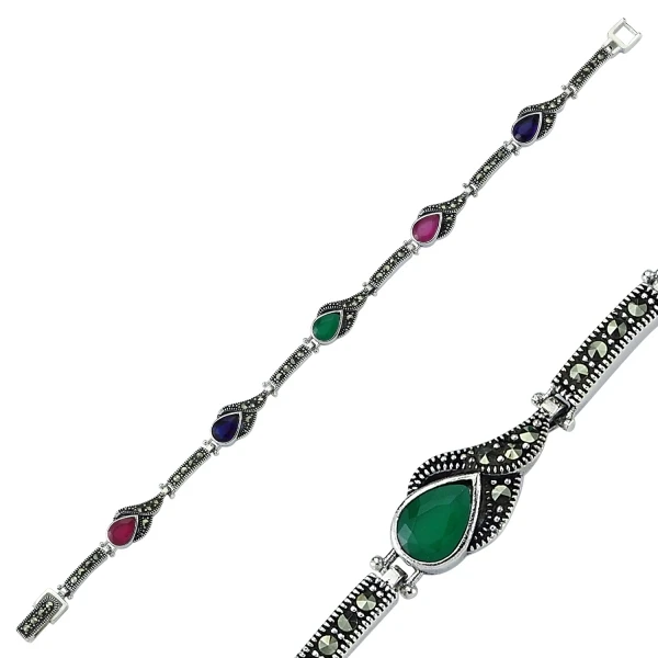 Серебряный 925 пробы Браслет из марказита