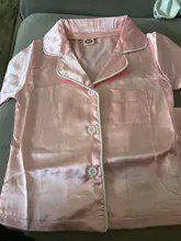Pijamas de satén abotonada para niños, ropa de dormir de seda, novedad, 2020