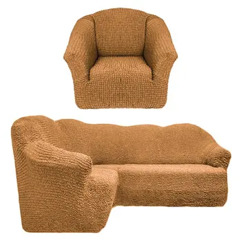 

Cover for corner sofa + 1 armchair without ruffles color Kako 205