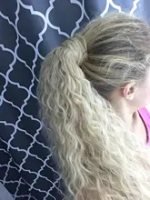 WERD-pelucas sintéticas de cola de caballo larga ondulada para cabello negro, extensiones de cabello con Clip, ombré color marrón, cola de poni, Rubio